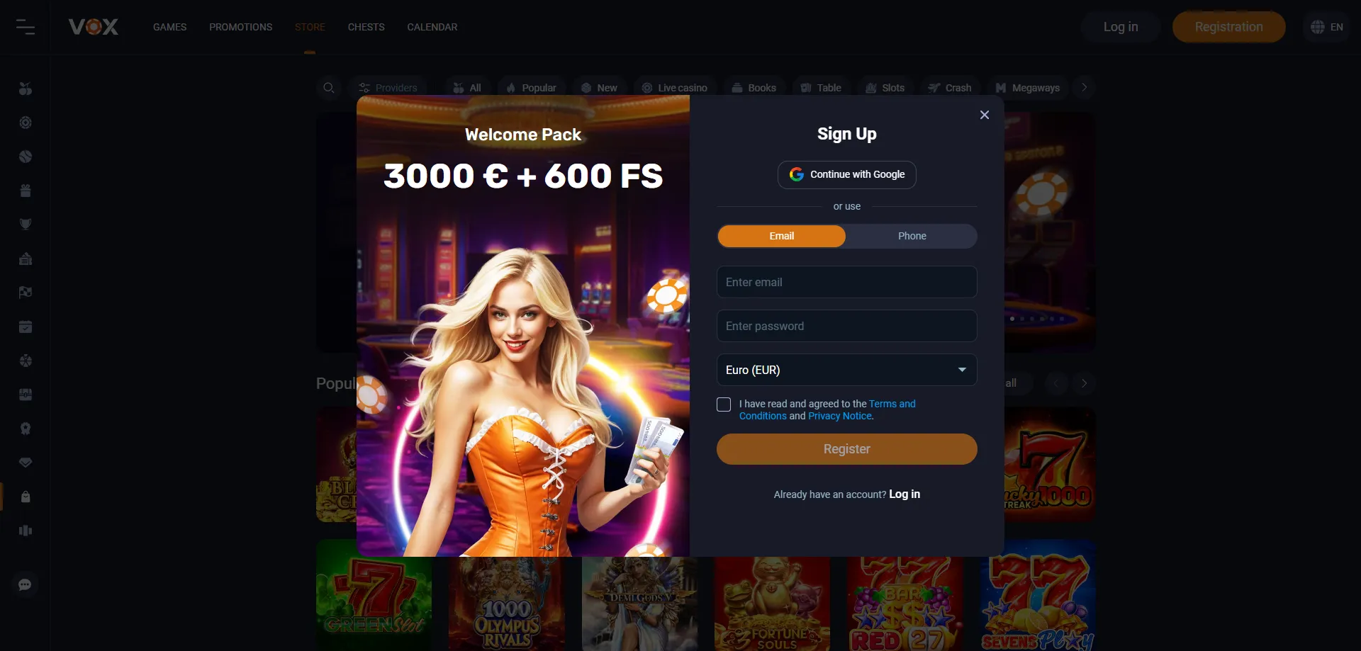 Registrácia Vox Casino – postup vytvorenia účtu pre slovenských hráčov